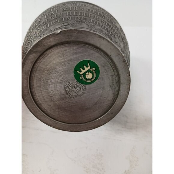 Vintage Frieling Zinn Germany Pewter Handled Pitcher Etched Design Victorian - Picture 10 of 13